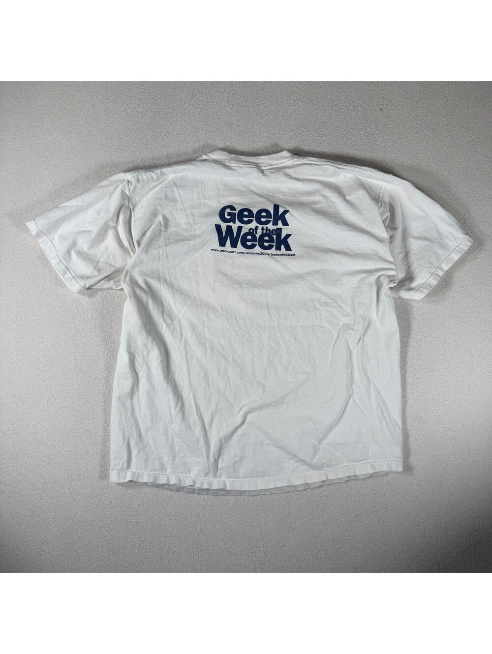 Vintage 2000 Microsoft Geek of the Week White T-Shirt Size Medium
